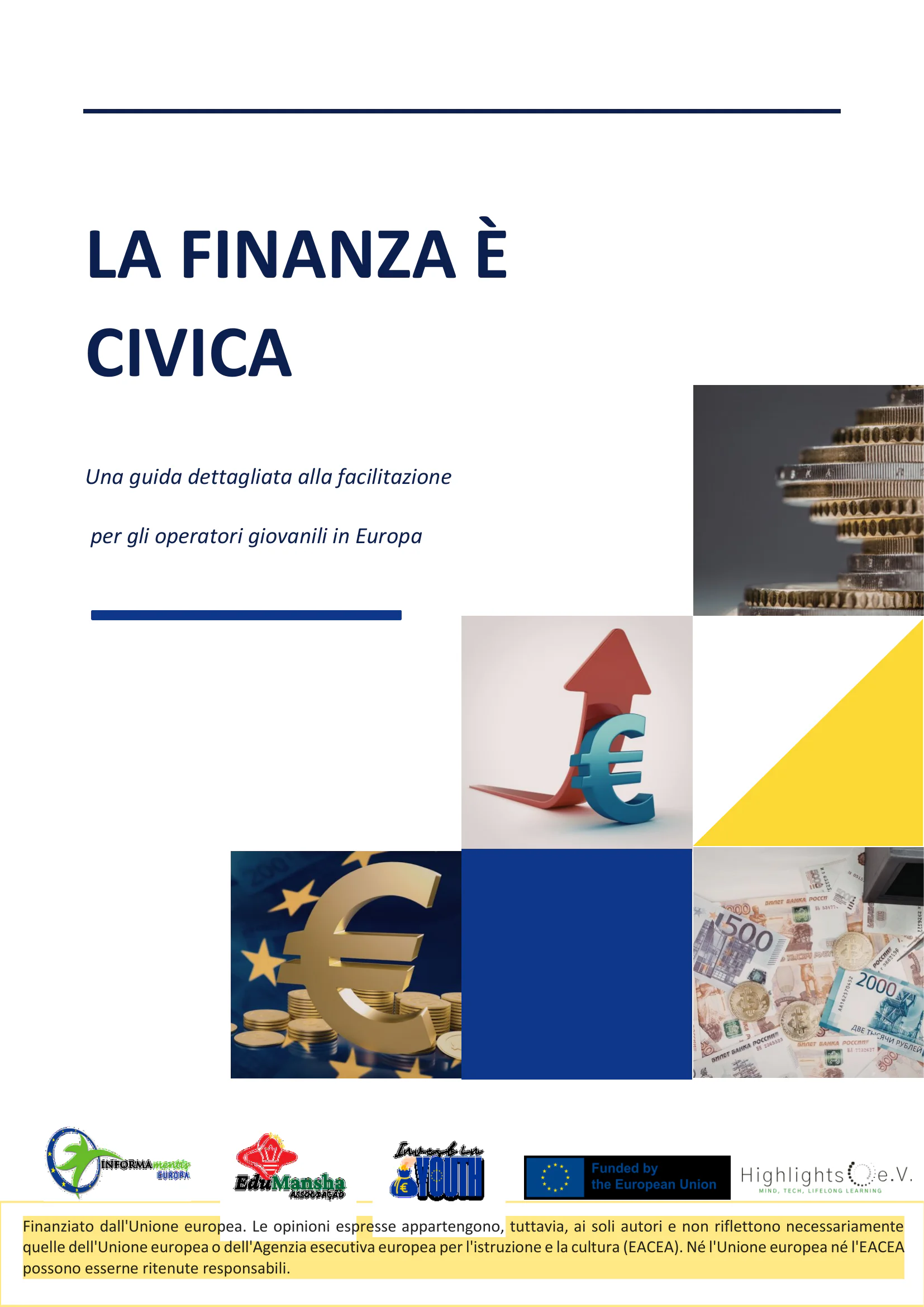 Copertina di La finanza è civica, guida alla facilitazione per operatori giovanili in Europa