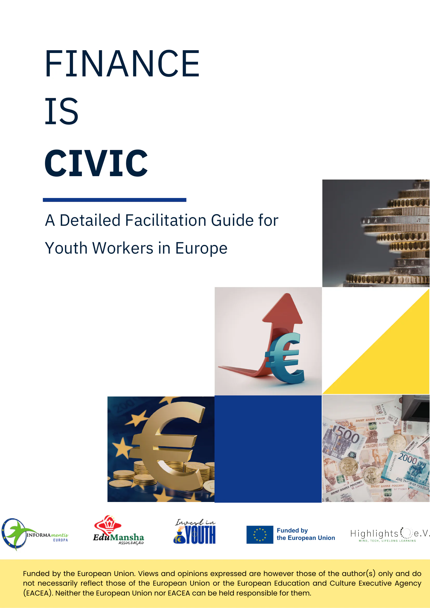 Cover of Finance is Civic, a detailed facilitation guide for youth workers in Europe