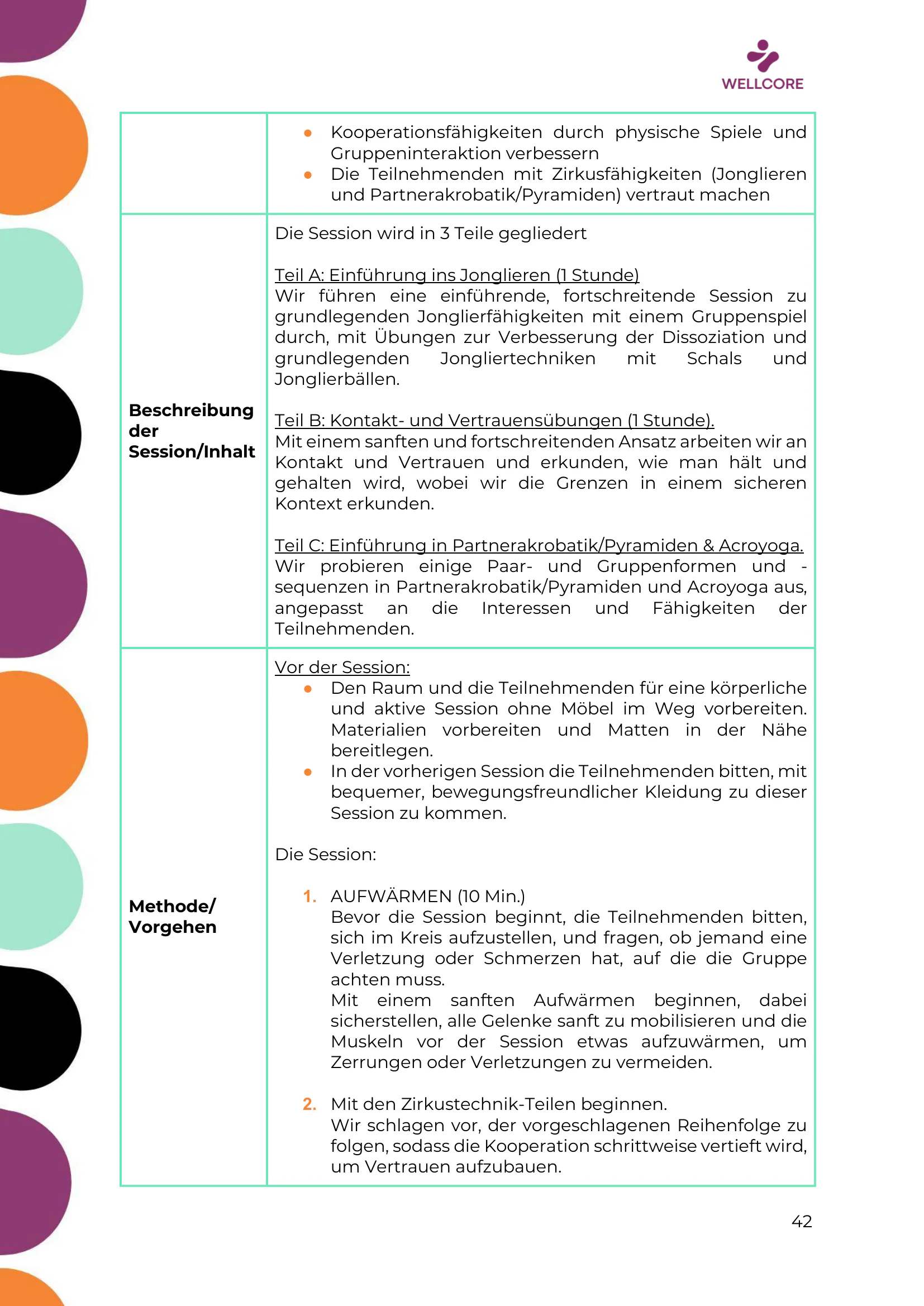 Trainingsprogramm, page 43 of 61