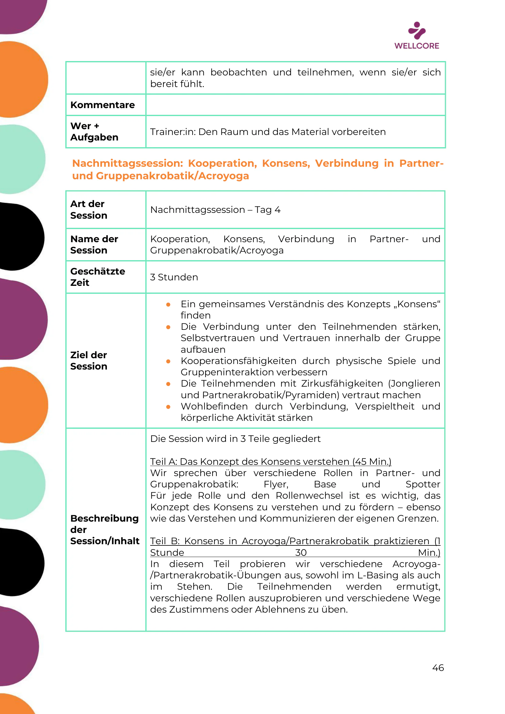 Trainingsprogramm, page 47 of 61