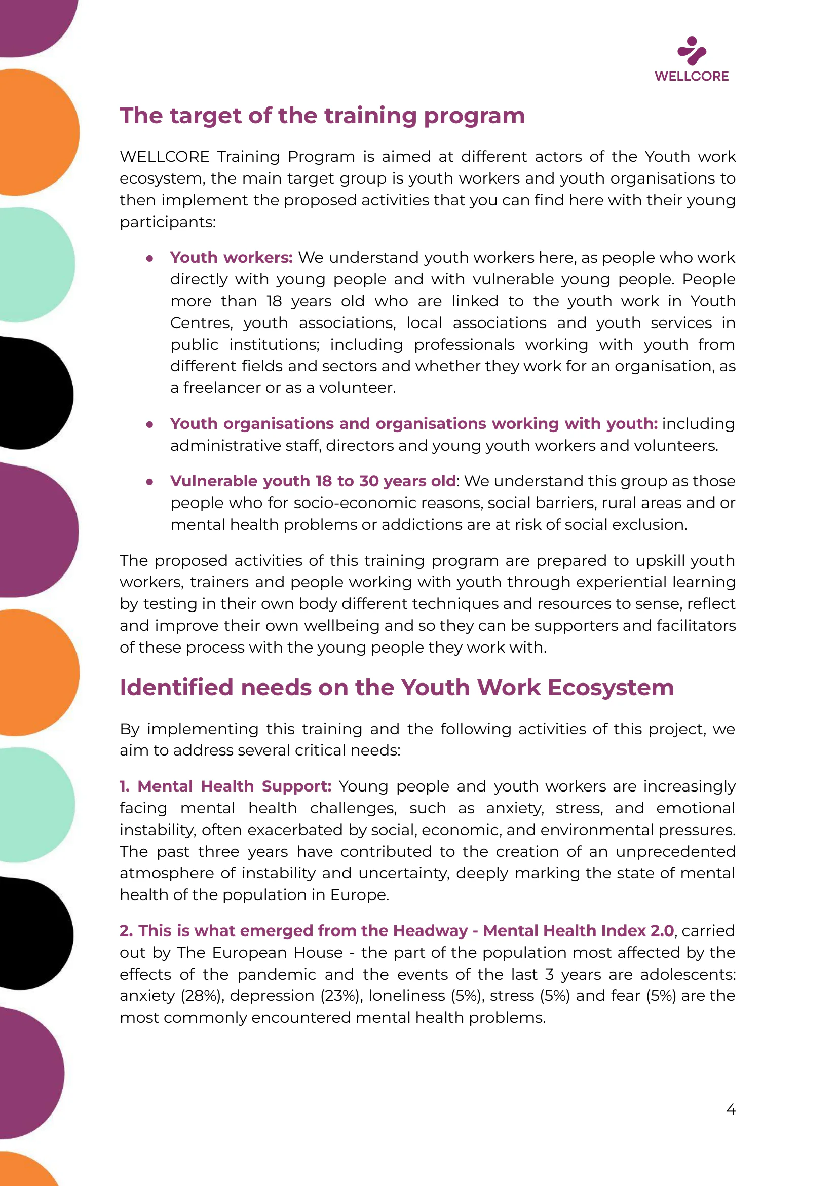 WELLCORE Training Programme, page 5 of 58