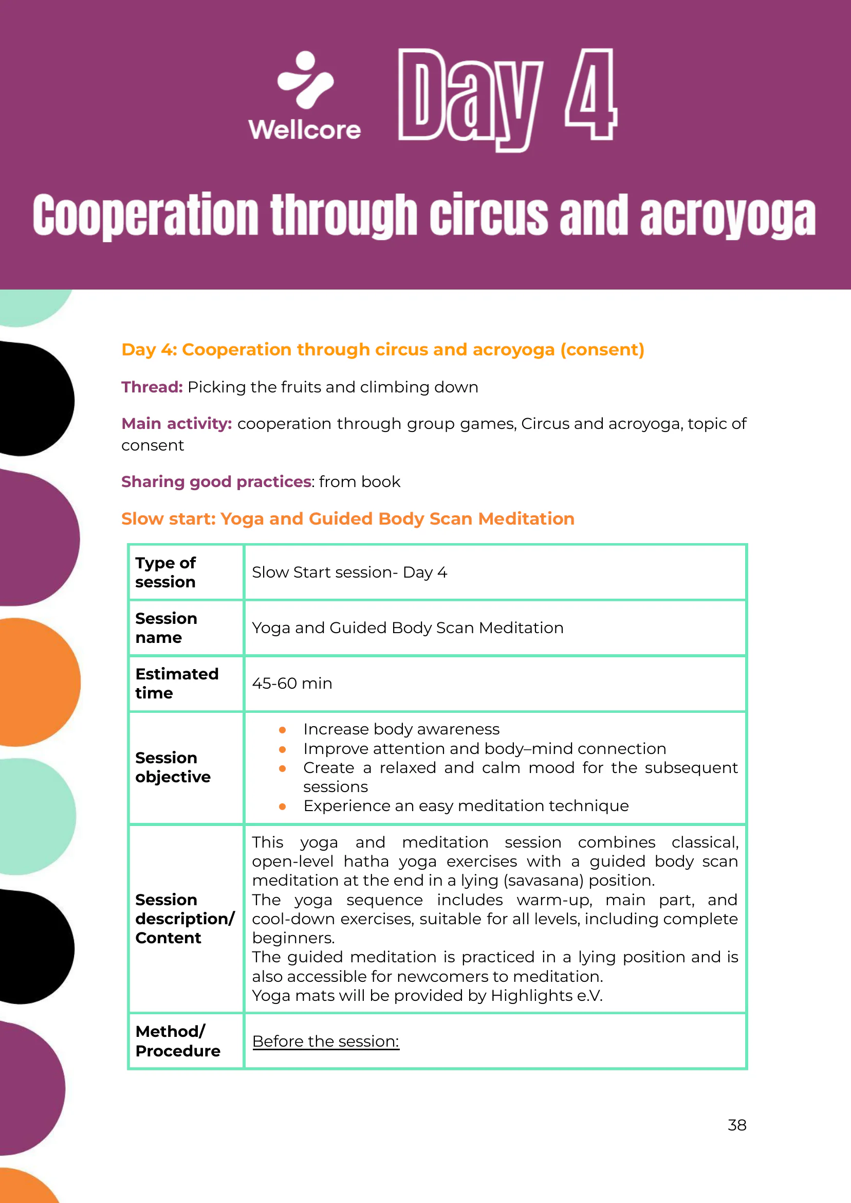 WELLCORE Training Programme, page 39 of 58