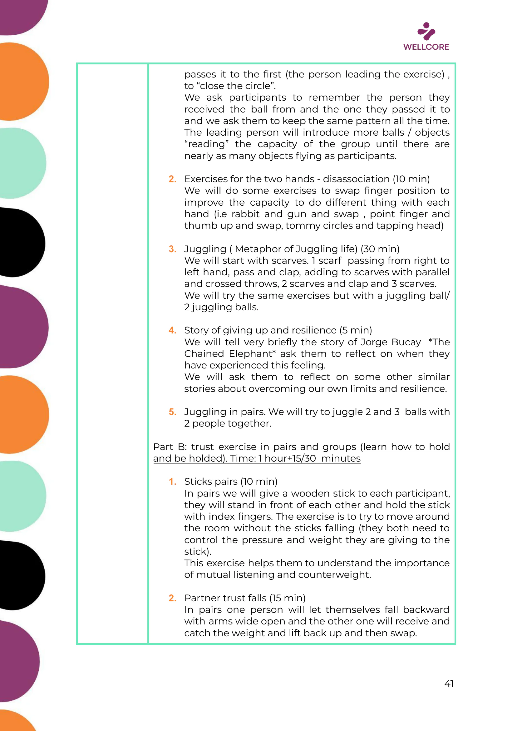WELLCORE Training Programme, page 42 of 58