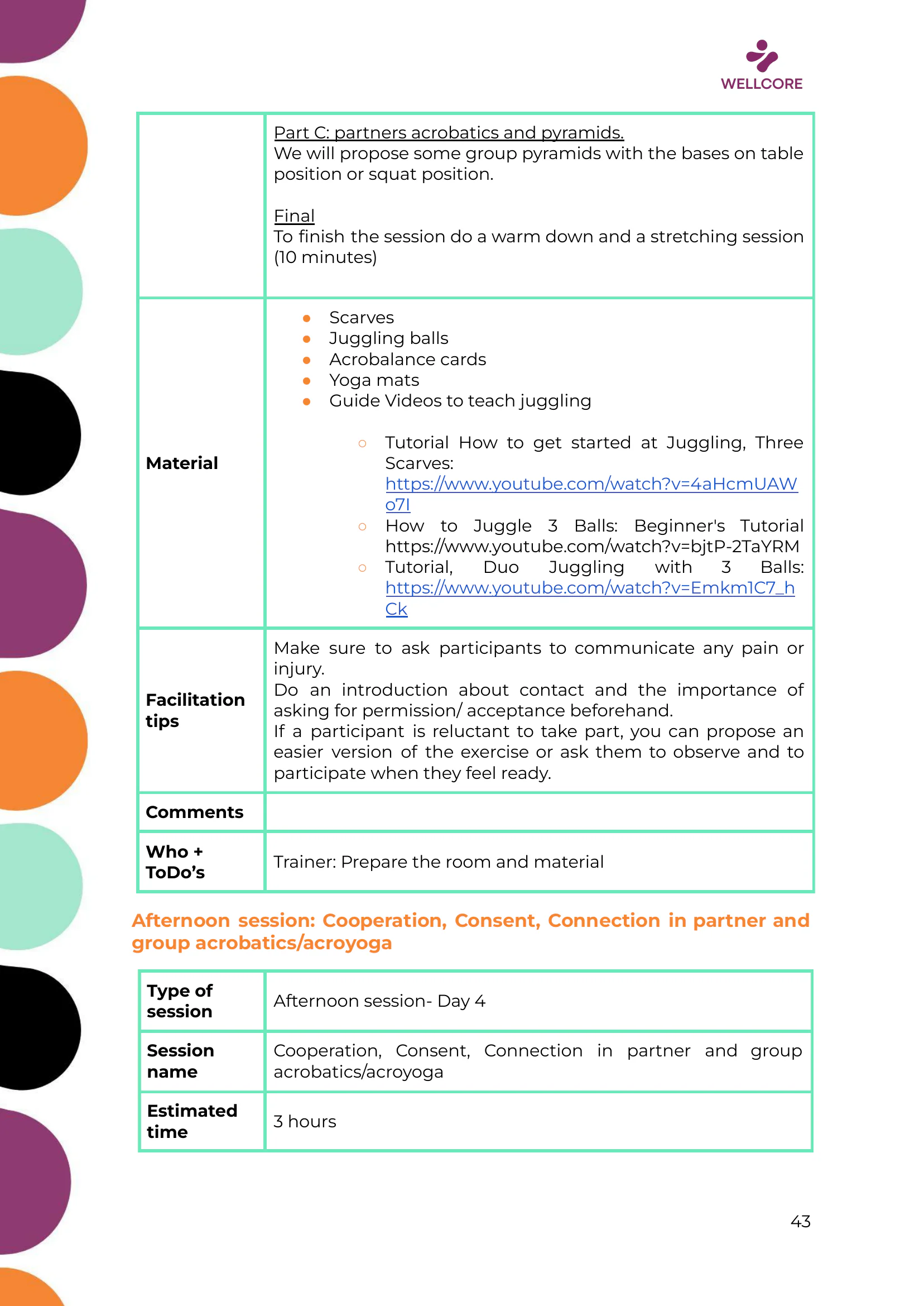 WELLCORE Training Programme, page 44 of 58
