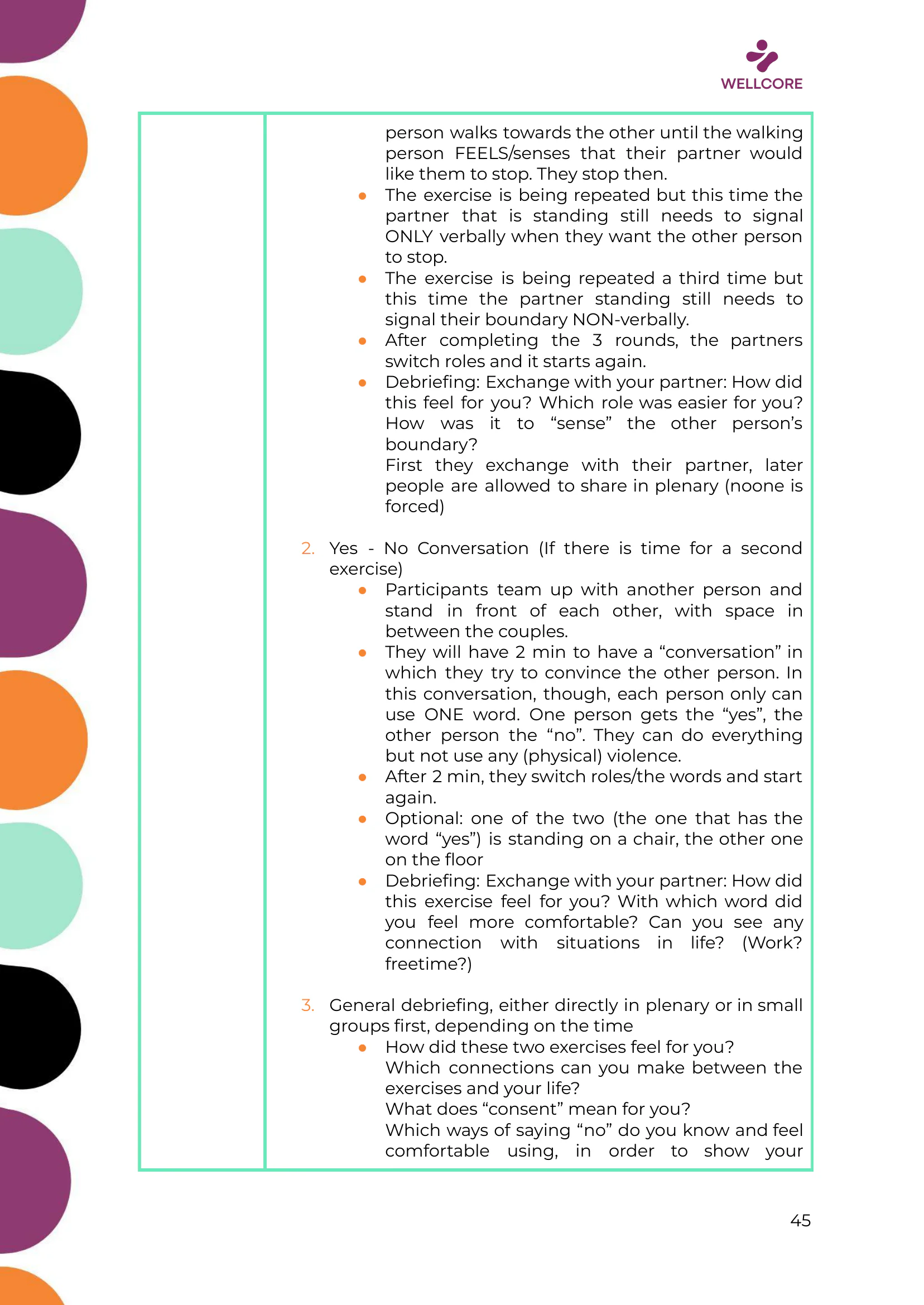 WELLCORE Training Programme, page 46 of 58