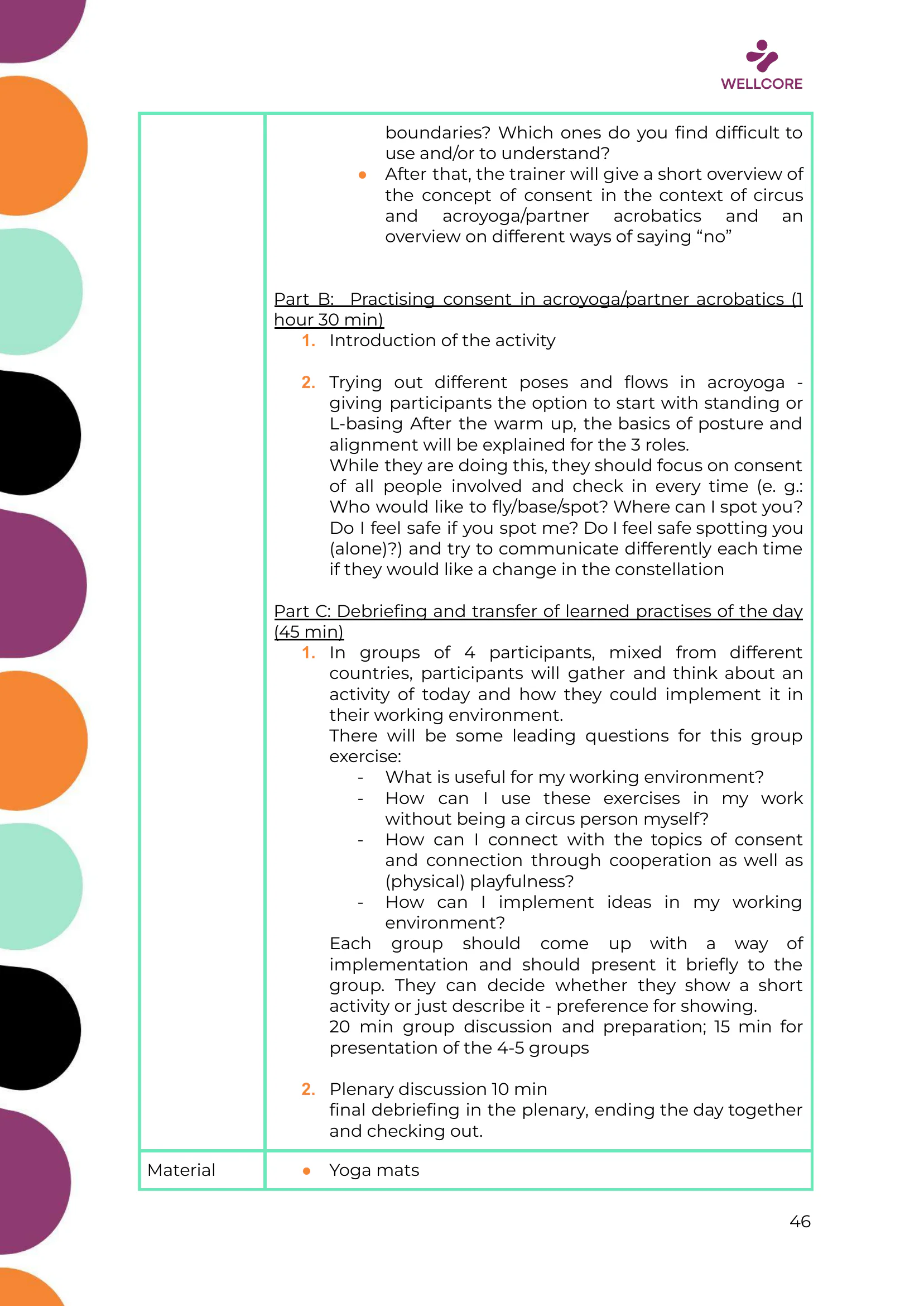 WELLCORE Training Programme, page 47 of 58