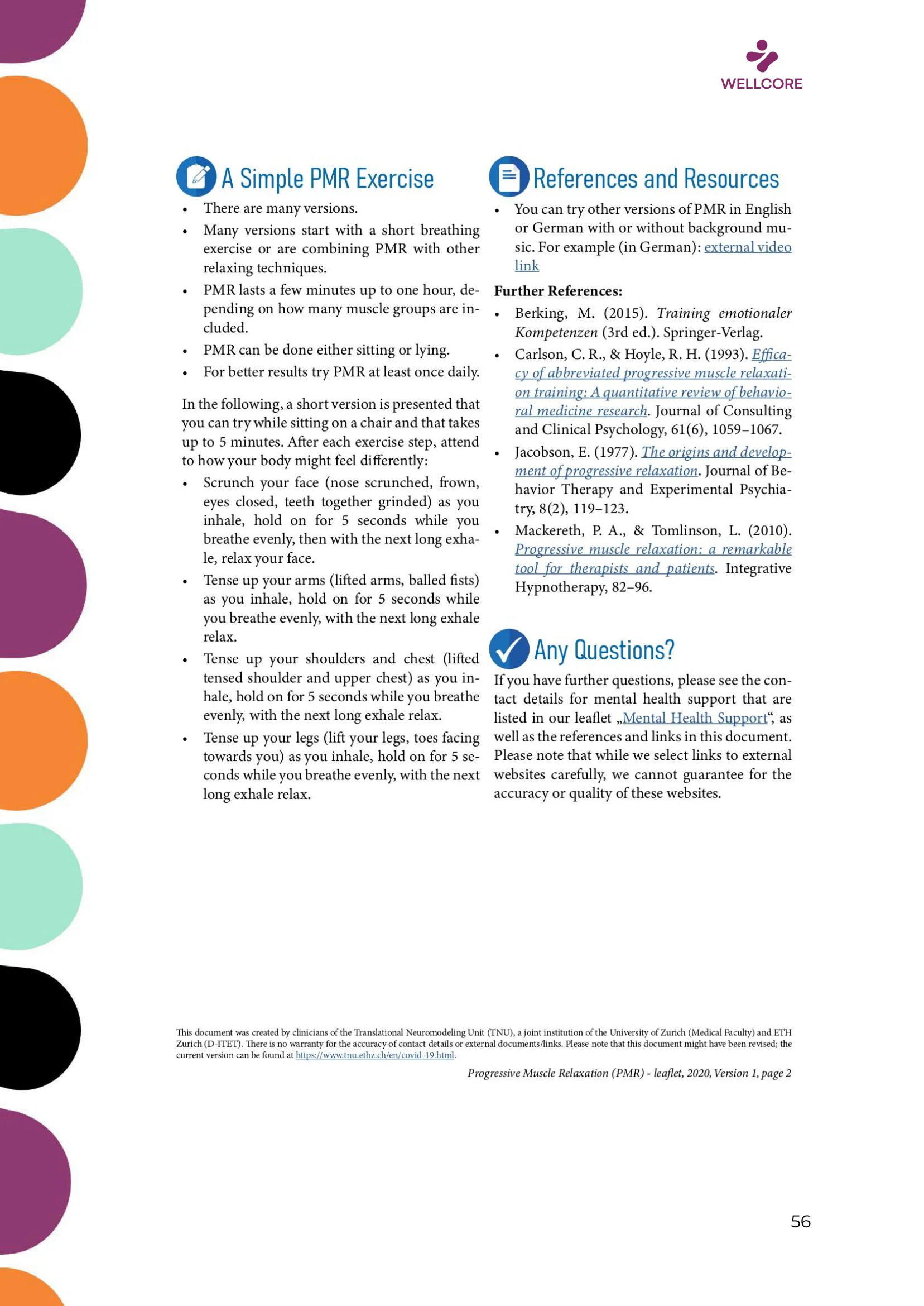 WELLCORE Training Programme, page 57 of 58