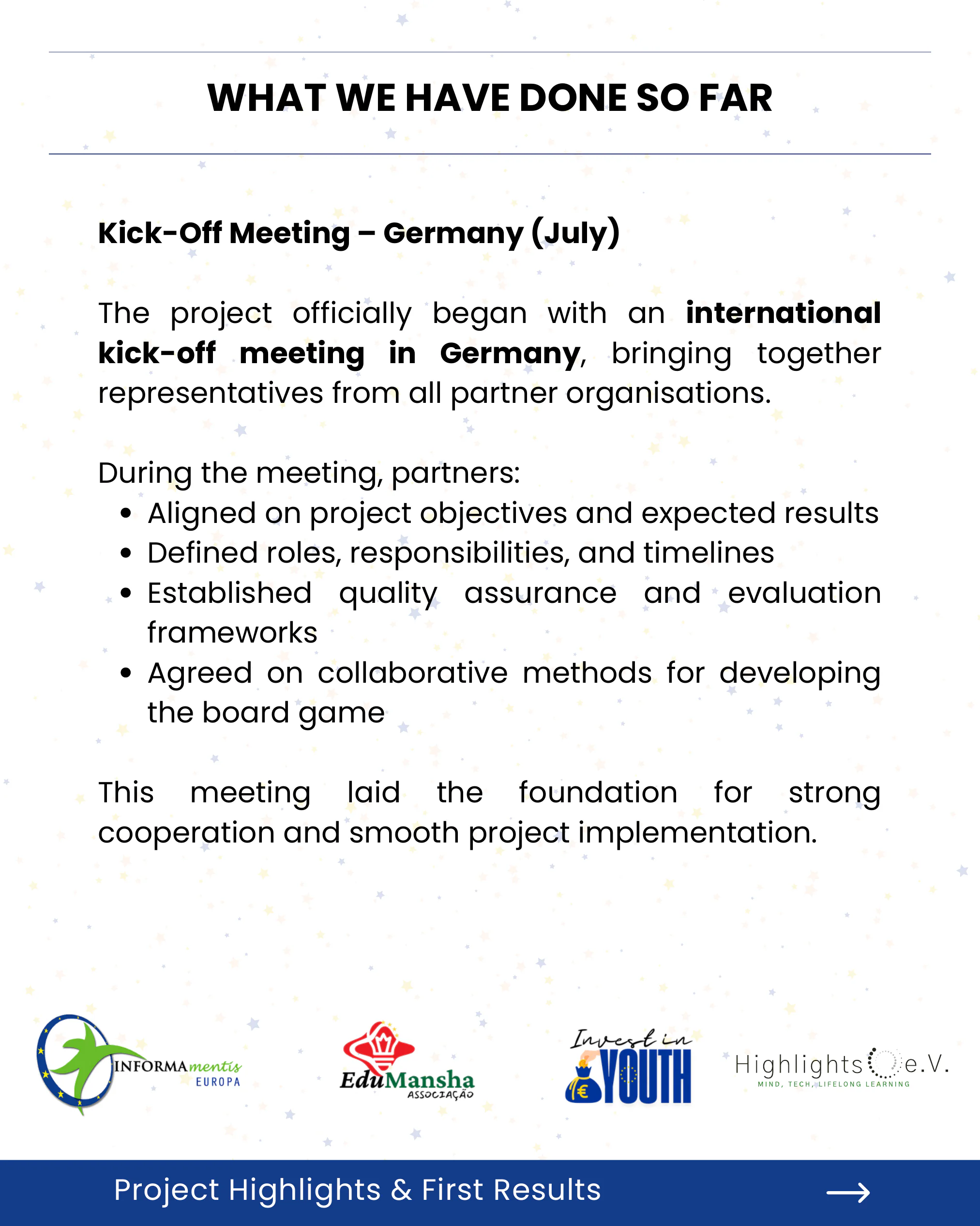 Highlights Newsletter (Newsletter #1 — Invest in Youth), page 4 of 11
